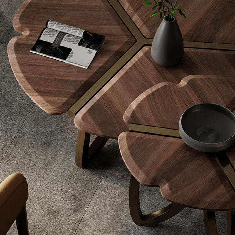 Retro Black Walnut Petal Coffee Table
