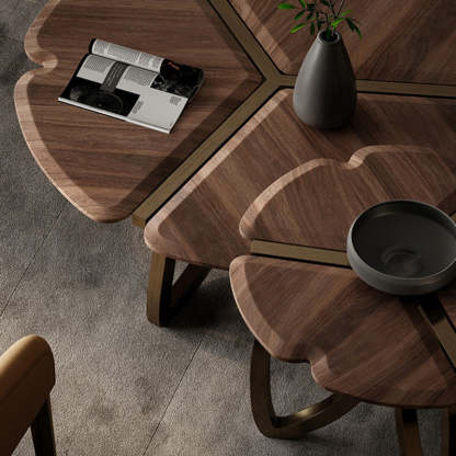Retro Black Walnut Petal Coffee Table