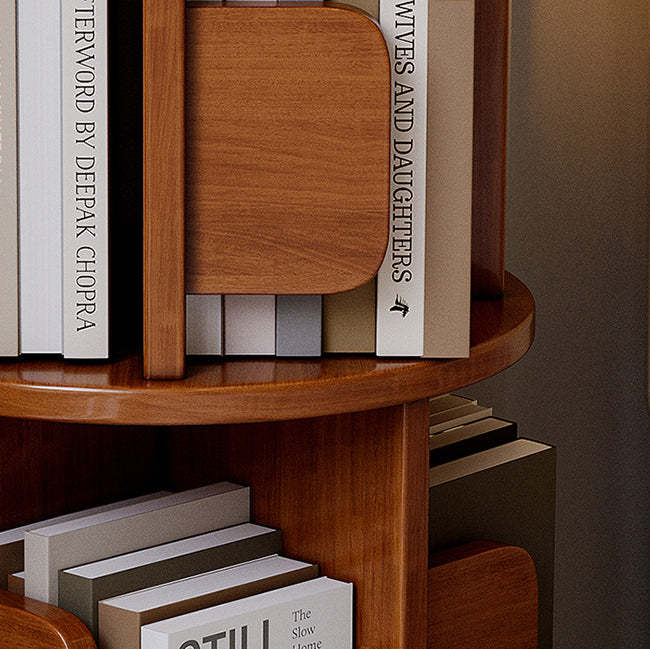 Wood Rotating Storage End Table