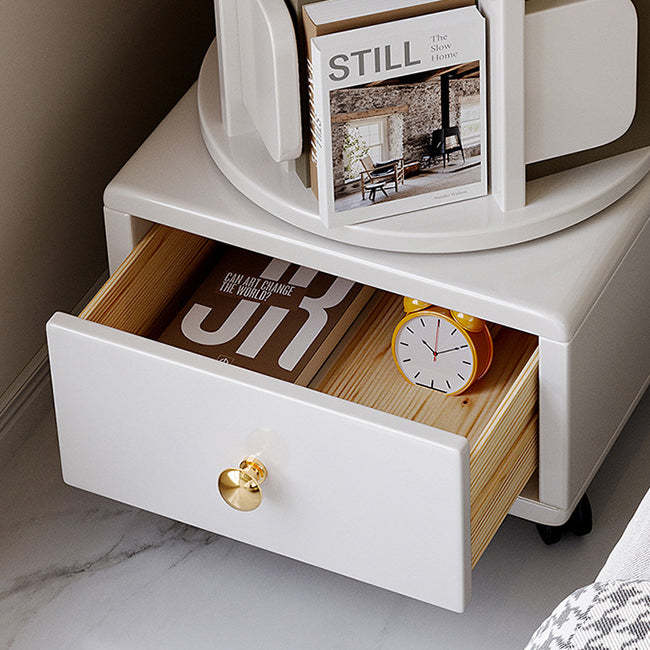 Wood Rotating Storage End Table