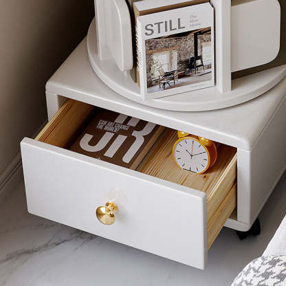 Wood Rotating Storage End Table