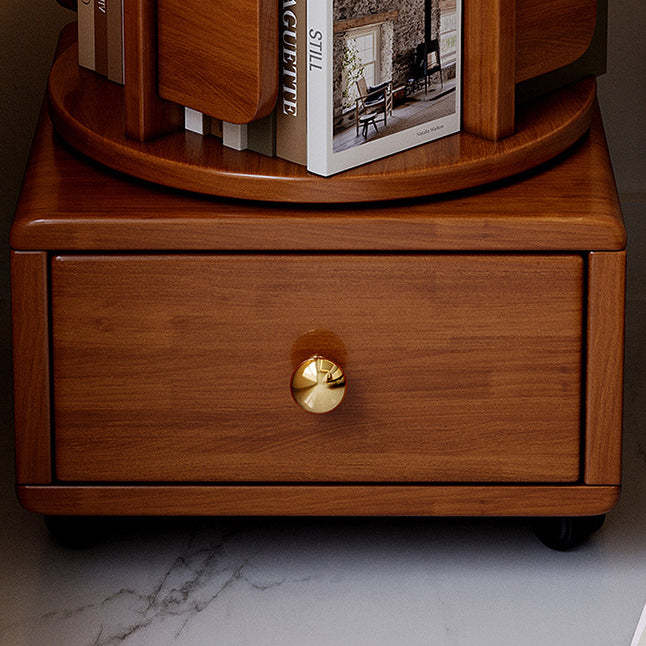 Wood Rotating Storage End Table