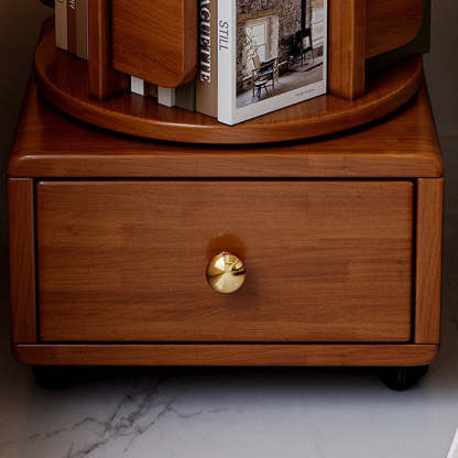 Wood Rotating Storage End Table