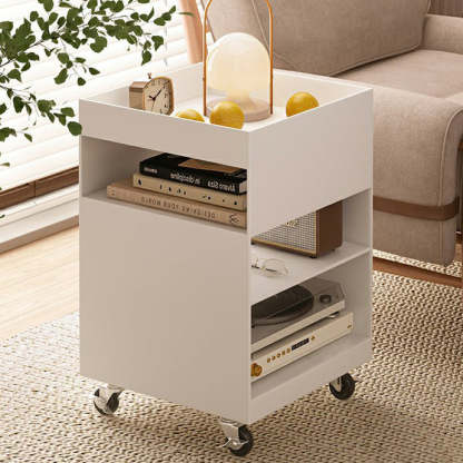 Nordic Iron Rolling Cart End Table 3-Tier