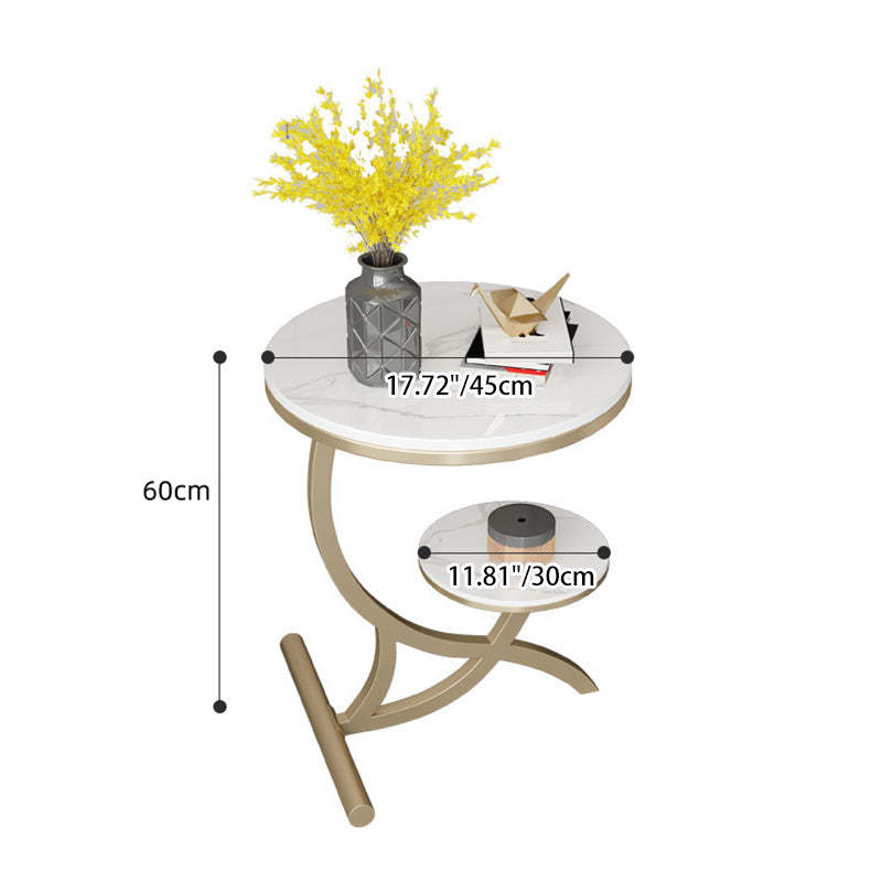Sintered Stone Arc Metal End Table