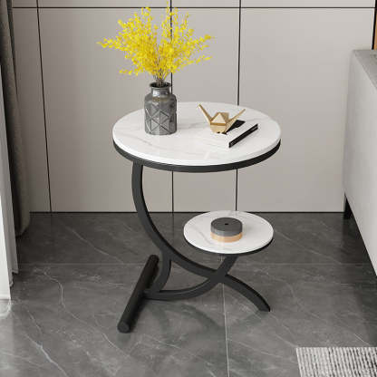 Sintered Stone Arc Metal End Table
