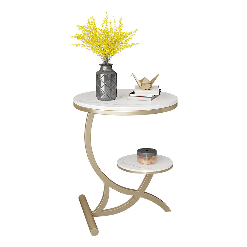 Sintered Stone Arc Metal End Table