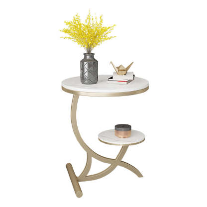 Sintered Stone Arc Metal End Table