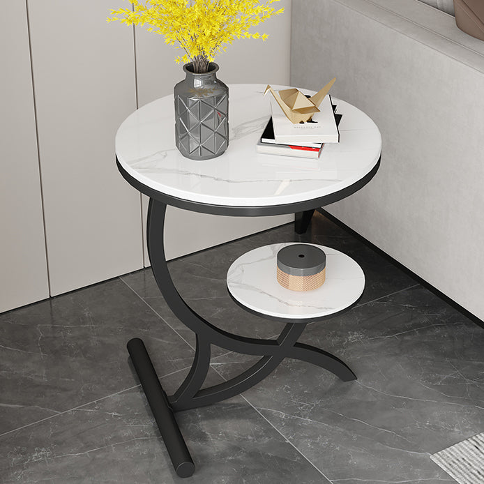 Sintered Stone Arc Metal End Table