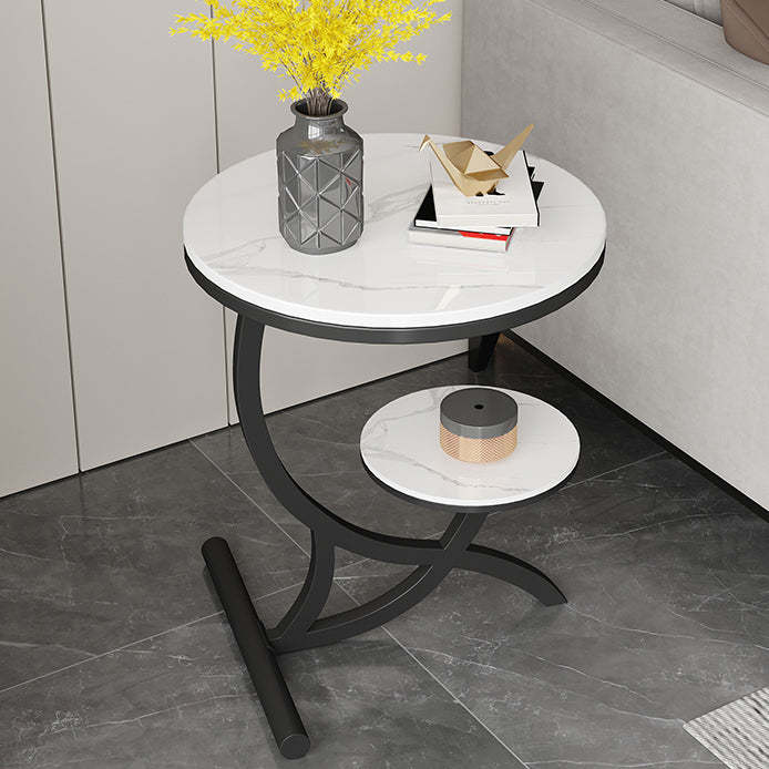 Sintered Stone Arc Metal End Table
