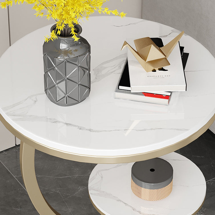 Sintered Stone Arc Metal End Table