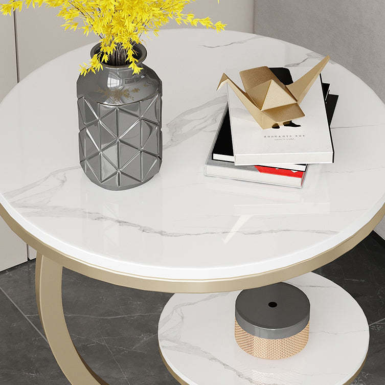Sintered Stone Arc Metal End Table