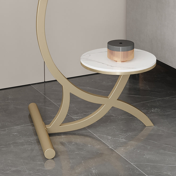 Sintered Stone Arc Metal End Table