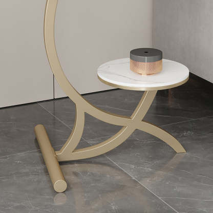 Sintered Stone Arc Metal End Table