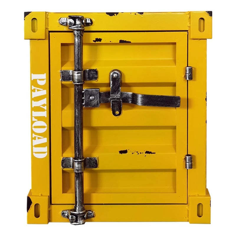 Industrial Iron Container Nightstand 2-Cabinet