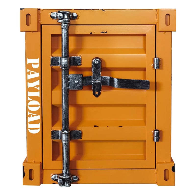 Industrial Iron Container Nightstand 2-Cabinet