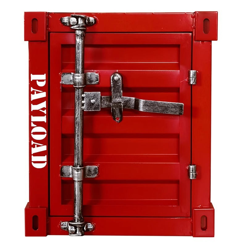 Industrial Iron Container Nightstand 2-Cabinet