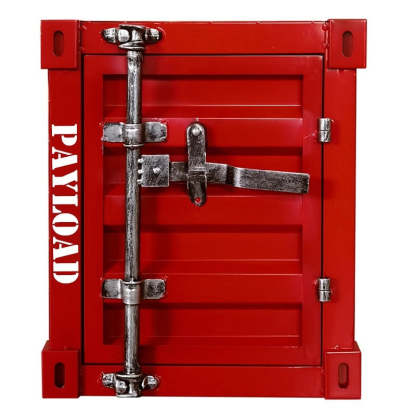 Industrial Iron Container Nightstand 2-Cabinet