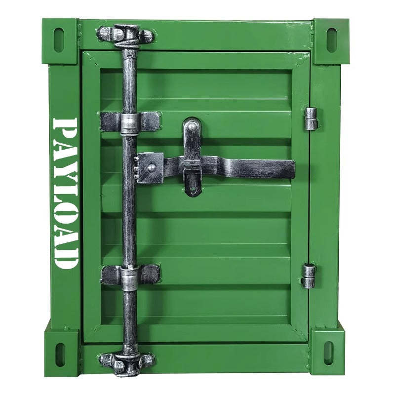 Industrial Iron Container Nightstand 2-Cabinet