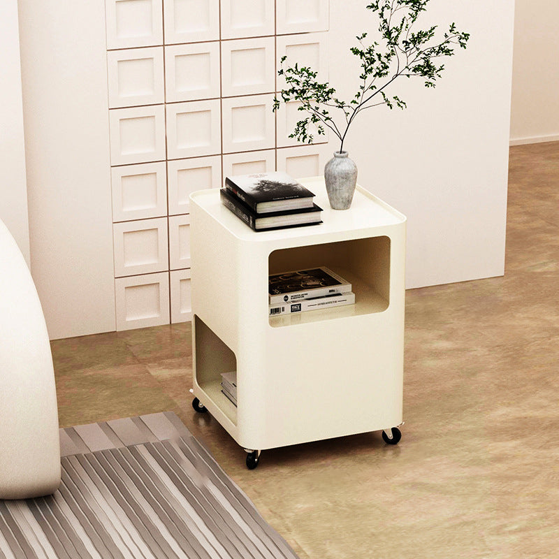 Nordic Iron Tray Rolling 2-Cabinet Nightstand