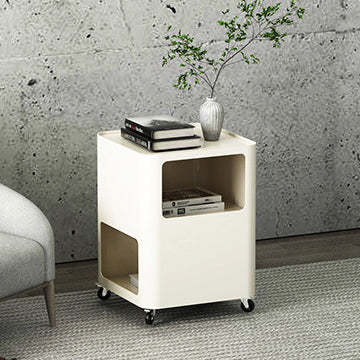 Nordic Iron Tray Rolling 2-Cabinet Nightstand
