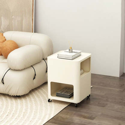Nordic Iron Tray Rolling 2-Cabinet Nightstand