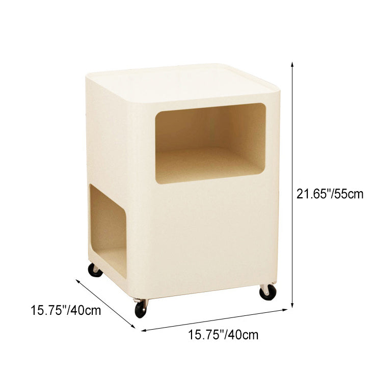 Nordic Iron Tray Rolling 2-Cabinet Nightstand