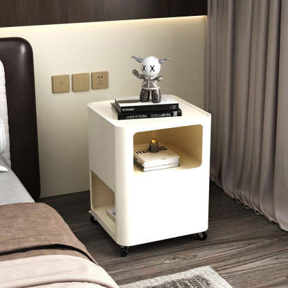 Nordic Iron Tray Rolling 2-Cabinet Nightstand