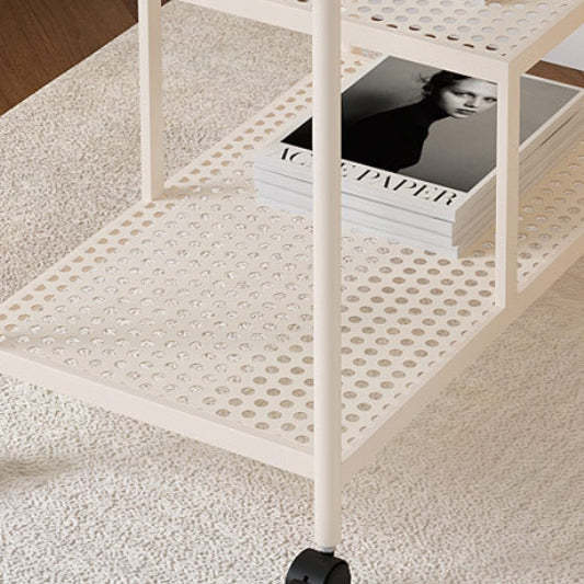 Contemporary Glass Metal 3-Tier Movable End Table