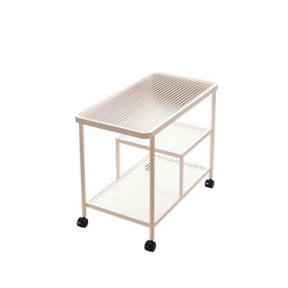 Contemporary Glass Metal 3-Tier Movable End Table