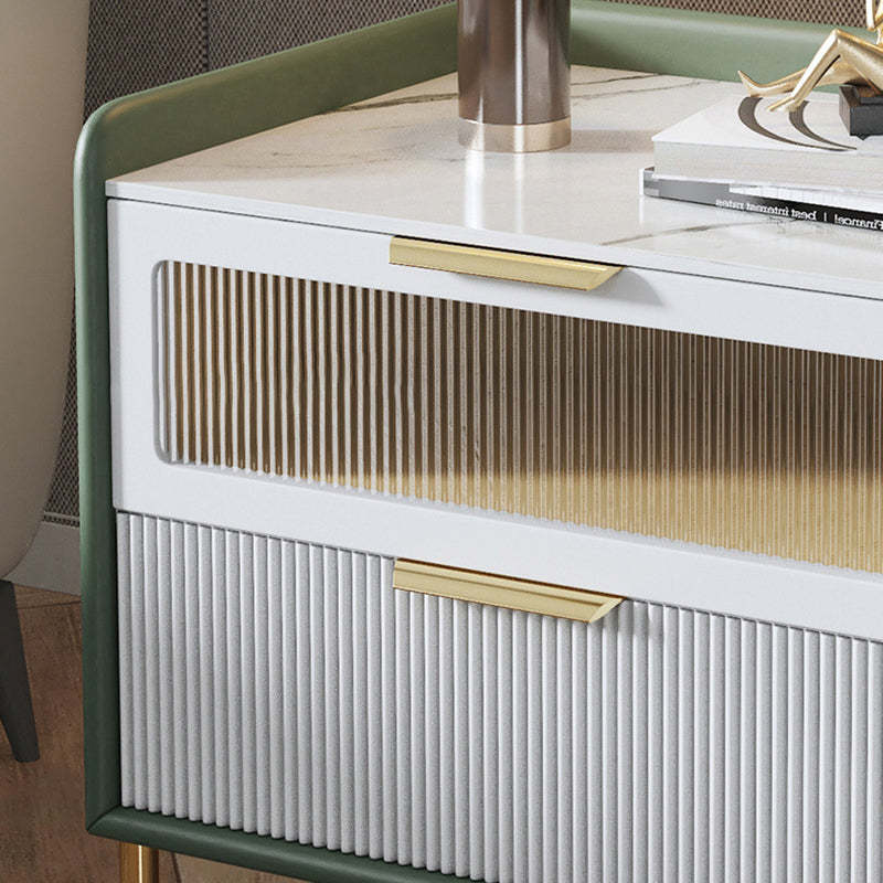 Nordic Sintered Stone 2-Drawer Nightstand — Khaki