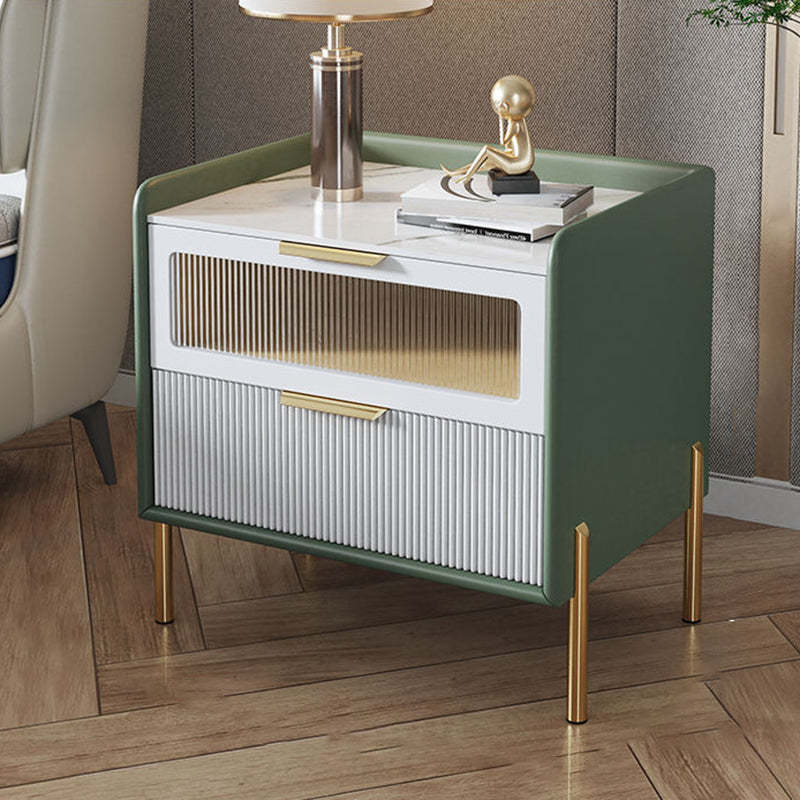 Nordic Sintered Stone 2-Drawer Nightstand