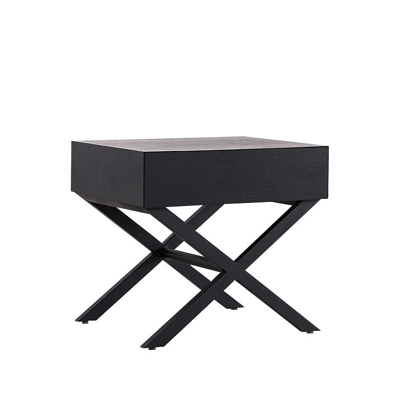 Contemporary Crossed-Leg Wood Nightstand