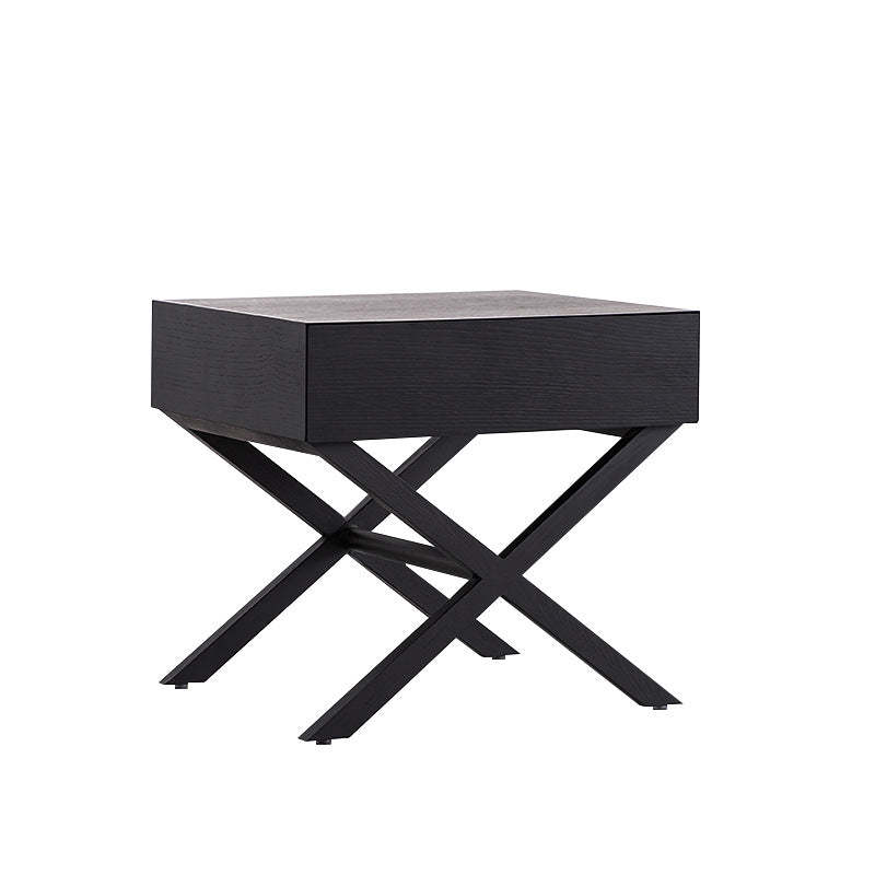 Contemporary Crossed-Leg Wood Nightstand