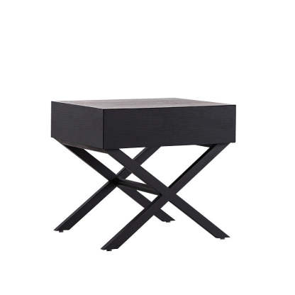 Contemporary Crossed-Leg Wood Nightstand