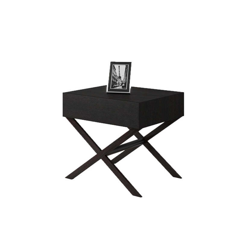Contemporary Crossed-Leg Wood Nightstand