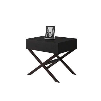Contemporary Crossed-Leg Wood Nightstand