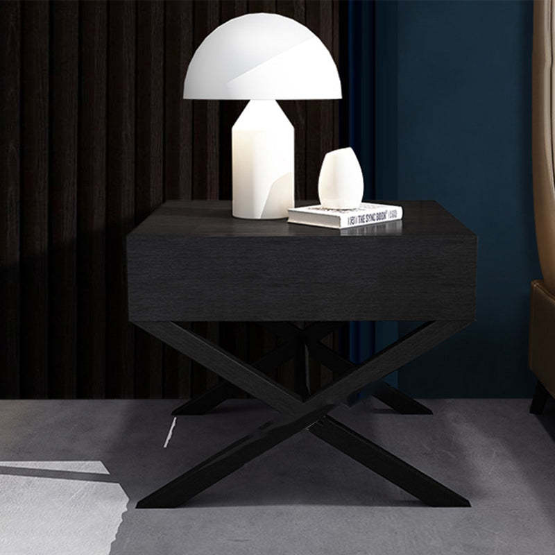Contemporary Crossed-Leg Wood Nightstand