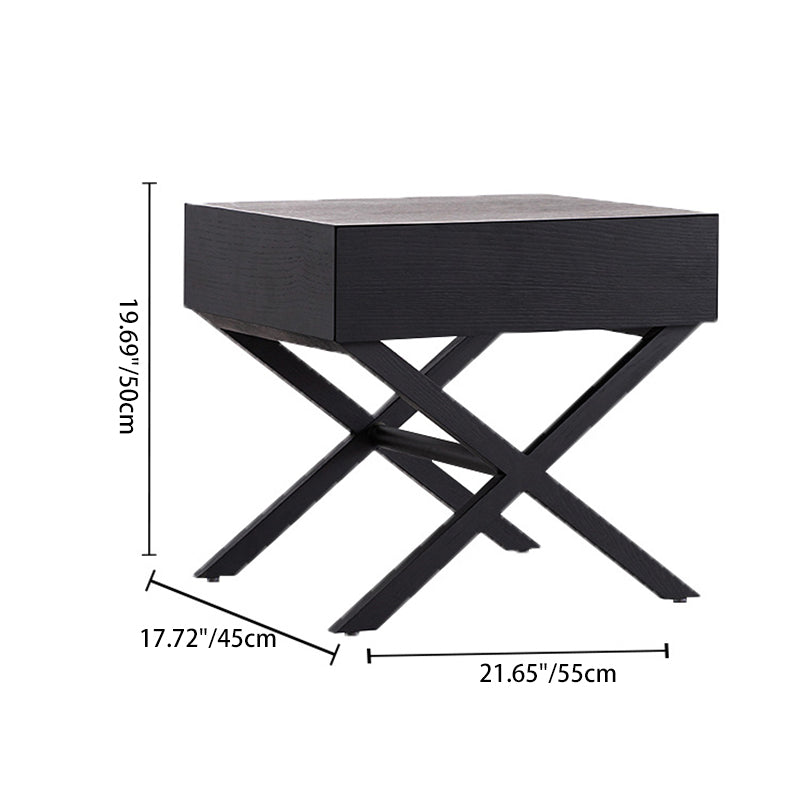 Contemporary Crossed-Leg Wood Nightstand
