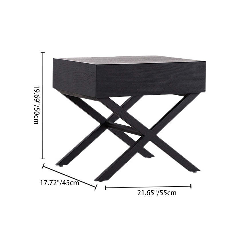 Contemporary Crossed-Leg Wood Nightstand