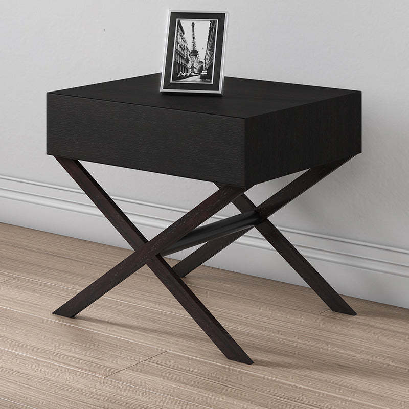 Contemporary Crossed-Leg Wood Nightstand