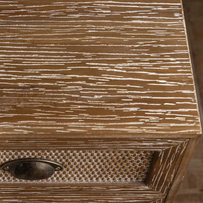 Retro Solid Wood 2-Drawer Nightstand