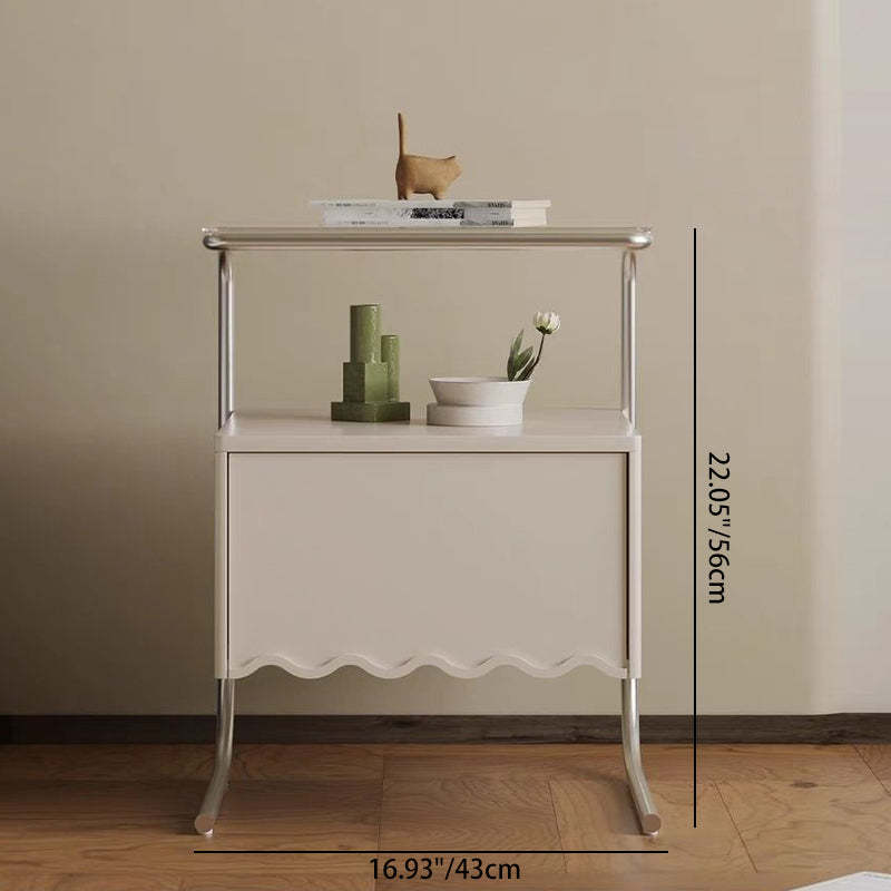 Nordic Glass Top Solid Wood Nightstand