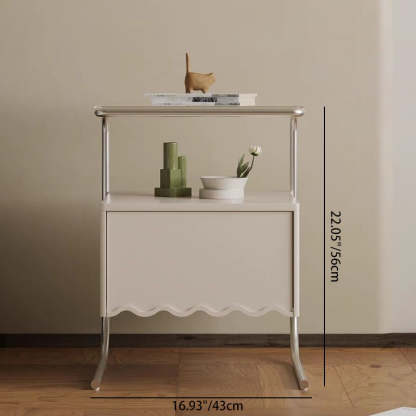 Nordic Glass Top Solid Wood Nightstand