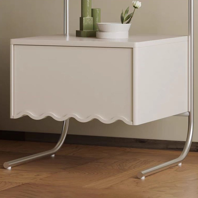 Nordic Glass Top Solid Wood Nightstand