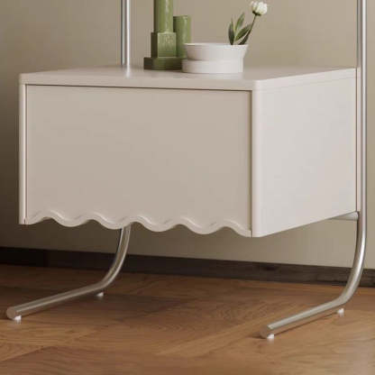 Nordic Glass Top Solid Wood Nightstand