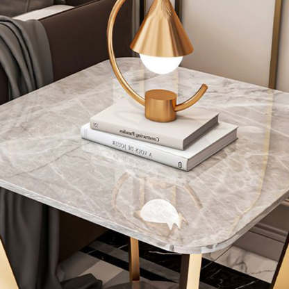 Contemporary Sintered Stone Metal End Table — C