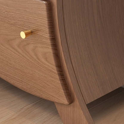 Contemporary Curved Solid Wood 5-Drawer End Table