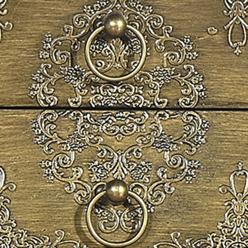 European Arabesque Solid Wood 2-Drawer End Table