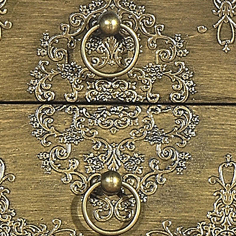 European Arabesque Solid Wood 2-Drawer End Table
